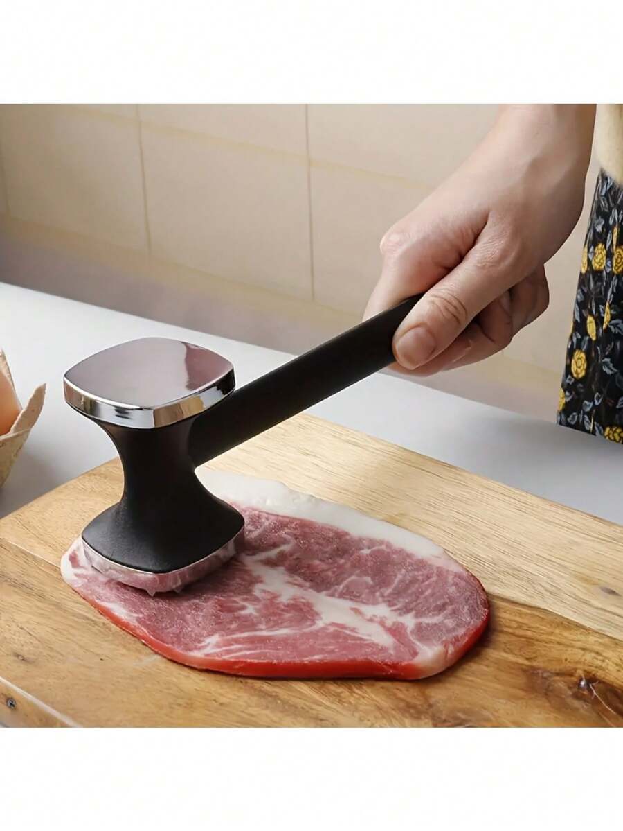 1 cái dụng cụ làm mềm thịt bằng hợp kim nhôm, dụng cụ nghiền thịt gà, máy xay thịt thủ công, dụng cụ đập thịt đa năng dùng để làm mềm thịt gà và thịt bò. - màu đen - Xem 1