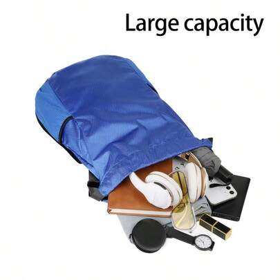 A Large Multifunctional Minimalist Drawstring Backpack Suitable For Basketball, Soccer, Camping, Travel, And Cycling