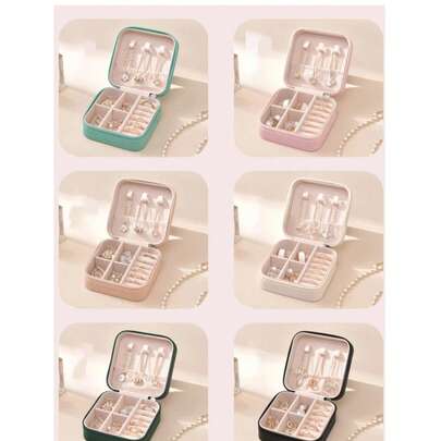 Hộp đựng trang sức, hộp sắp xếp trang sức, hộp trưng bày trang sức, túi đựng trang sức bằng da PU chống thấm nước, giá đỡ trang sức, thích hợp để đựng nhẫn, dây chuyền, bông tai, trâm cài, đồng hồ, vòng tay, son môi, bảng phấn mắt, kính áp tròng, trang trí phòng ngủ và vật dụng cần thiết khi đi du lịch, hộp trang sức phong cách quốc tế thời trang, quà tặng Halloween.