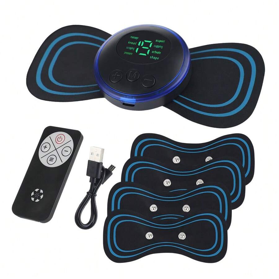 5Pcs Mini Portable Electric Massage Sticker EMS Pulse Neck Massager Relief Muscle Pain And Soreness For Shoulder Leg Arms Cervical Back Body Massage - 查看 1