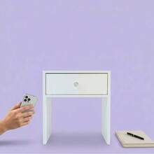 Sturdy Minimalist Shoe Stool With Drawer - Multi-Use For Nightstand & Vanity - 白色 - 查看 6