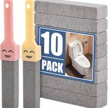 10pcs Pumice Stone Toilet Brush Bathroom Cleaning Stone With Handle Tile Sink Bathtub Limescale Rust Stain Remove Cleaning Tools - C - View 8