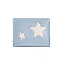 Cartera pequeña con estrella plateada, cartera trifold de mujer, cartera minimalista versátil - Multicolor - Ver 11