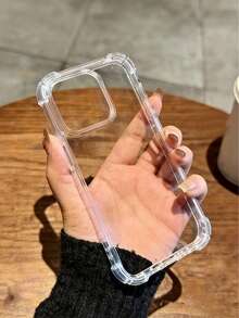 Minimalist Elegant Transparent Airbag Shockproof Phone Case, Suitable For IPhone 16 Pro Max/16/16 Pro/16 Plus/15 Pro Max/15 Pro/15 Plus/15/11/12/13/14 Pro Max/XS/XR/11 Pro/11 Pro Max/12 Pro/12 Pro Max/13 Pro/13 Pro Max/7 Plus/14 Pro/14 Pro Max/14 Plus/7 Plus/8 Plus/8/SE2/12 Mini/13 Mini, Soft Shell Material, Anti-Yellowing Phone Case Protective Cover - Clear - View 5