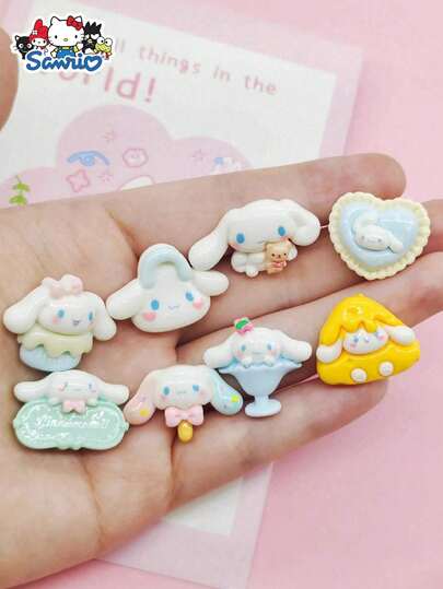 SANRIO 8 Stück Charms für Schmuckherstellung, Set mit Cartoon blauer Hund DIY Schmuckherstellung, Haarclips, Handyhülle Dekorationszubehör