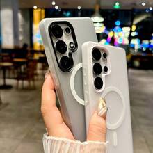 1pc Luxury Matte Candy Color 2-In-1 Soft Phone Case, Customized For Galaxy S25Ultra/S24Ultra A37 A57 A55 A56 S26Ultra A26 A36, With Magnetic Wireless Charging And Shock-Proof Function - White - View 5