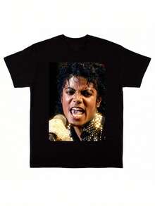2026 Classic Michael Jacksons King Of Pop Rip Rap Style T Shirt Black Crew Slogan Bodybuilding Top Boyfriend Style Casual Wear Suitable For AllSeasons Graphic Tee Men Playera De Hombre T-Shirts For Men,Jackson Glove Graphic T-Shirt,Men's And Women's Sports Leisure Tee,Y2k Summer  Vacation Clothes, T Shirts For Men's And Women's Graphic Tee Lightweight Breathable 100%Cotton T Shirt -  Regular Fit Round Neck Casual Casual Attire - , Casual Shortsleeved Round Neck Summer Tops, Mediumstretch Fabric, Comfortable Fit For All Seasons, Tshirt With Unique Pattern , Relaxed Fit, Free Shipping - 黑色10 - 查看 1
