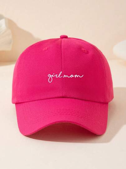 1pc Girl Mom Slogan Printed Baseball Cap, Adjustable Size, Lightweight Breathable Visor Hat, Sun Protection, Suitable For Outdoor Sports, Beach, Hiking, Casual Wear, Gatherings, Great Gift For Friends And Family