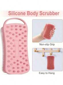 Two Silicone Cleaning Brushes, A Silicone Body Scrubber, A Two-In-One Body Brush And Scalp Brush For The Shower, A Silicone Shampoo Shower Brush, A Household Adult Double-Sided Friction Bath Brush, A Massage Bath Brush, Easy To Clean, Foam, Promotes Blood Circulation, More Hygienic Than Silk Scarves, Bathroom Cleaning Tools - Double-sided Cleaning Brush - View 2