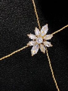 1个镂空面具，独特设计，时尚T台妆容舞会派对配饰 - 金色 - 查看 5