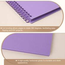 Album Foto Buatan Tangan DIY Ukuran 7"X7", 8"X8", 10"X10", 40 Halaman/20 Lembar Sampul Keras Kertas Kraft, Buku Kenangan Pernikahan, Album Foto Keluarga - Violet Purple - View 2