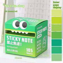 105 Sheets Transparent Pearlescent Sticky Notes - Gradient Cartoon Eye Design, Smooth Writing Surface, Strong Adhesion. Suitable For Home, Office, And School Organization. Can Be Used As Decorative Stationery, Notepads, And Learning Aids. Fun Patterns Made Of High-Quality Paper, Help Organize Workspaces, Ideal For Creative People. - one-size - View 6