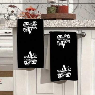 2pc Hand Towels, Kitchen Dishwashing Towels, 16*24in, Super Absorbent, Durable, Decorative Hand Towels For Kitchen & Bathroom, Ideal Housewarming, Birthday Or Gift