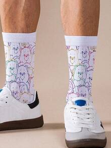 CARE BEARS 1 Đôi tất nữ in hình cá nhân hóa, in kỹ thuật số 360 độ với hình ảnh gấu vui nhộn như gấu cổ vũ, gấu ước nguyện, gấu trái tim, gấu thiên thần, gấu cáu kỉnh, kiểu dáng thời trang và tối giản, phù hợp để mang hàng ngày và làm quà tặng tốt nghiệp/sinh nhật. - Nhiều màu - Xem 3