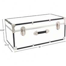 Basic 30" Trunk - White Storage Chest With Latches & Handle - White - View 5