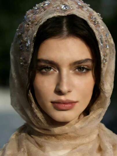 1件涤纶蕾丝拼接高端手工双层披肩，适合婚礼及所有季节