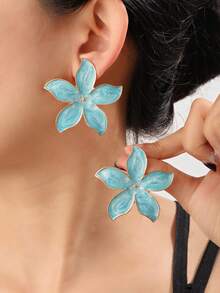 1 Pasang Anting Bunga Elegan, Gaya Segar yang Lembut, Aksesori Chic Serbaguna untuk Musim Panas - MultiWarna - View 6