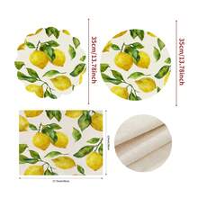4 piezas/6 piezas Manteles individuales con estampado de limón de estilo campestre, material de lino sintético, disponibles en formas redondas, florales y rectangulares, decoración del hogar para primavera/verano, suministros para fiestas interiores/exteriores, decoración con tema retro, decoración de habitaciones. Adecuado para la decoración diaria de la cocina y la decoración de eventos y fiestas. - Multicolor - Ver 3