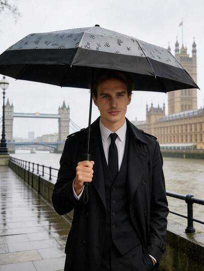 1把全新多功能折叠雨伞，加固结构，加长纤维手柄，自动防紫外线和遮阳功能，晴雨两用，专为旅行和防风雨而设计