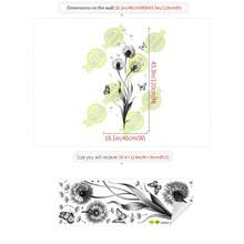 1pc Removable Dandelion & Butterfly Wall Sticker, Plant & Floral Decor For Bedroom, Living Room - 39084-yK-yuke - View 3