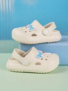 1 par de zapatillas para bebé niño primavera/verano interior/exterior, ligeras cómodas versátiles protección de dedos zuecos de playa - Beis - Ver 4