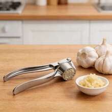 Thickened Alloy Manual Garlic Press, Garlic Mincer & Crusher, Ginger Juicer, Peeler, Kitchen Gadget - Silver - View 2