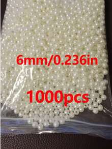6mm0.236in 1000pcs/8mm0.315in 500pcs/10mm 0.394in 200pcs Pearl Beads, Suitable For Hand-Making, Various Sizes, 6/8/10/Mm, Faux Pearl Beads With Holes, Can Be Used To Make Jewelry, Bracelets, Necklaces, Hair Accessories, Decorations, Vase Fillers - Beige - View 10