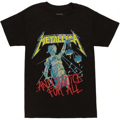 Men's Metallica Justice T Shirt Summer Holiday Outfits,Tops For Women,Summer Tops,Black Tops,Summer Clothes,Party Tops,Funny T Shirts,Men Clothes,Gifts For Men,Girls Clothes,Boys Outfits,Family Matching Outfit,Matching Mum And Daughter Outfit
