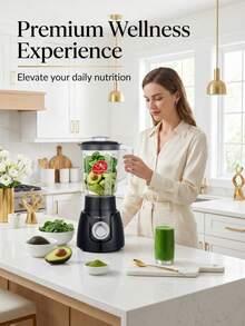 SOKANY 1pc Bullet Personal Blender, Includes 1 Power Base, 2 Blades, 2 Cups, 1 Mug, 1 Spout Lid, 2 Comfort Lip Rings, 2 Sealed Lids, With Pulse Technology For Grinding, Mixing, Blending, Smoothie & Ice Crushing - Black - View 3