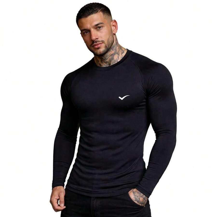 Thermal Shirt Second Skin T-Shirt UV Protection Compression Cold Heat Men's Blouse FENIX - Black - View 1