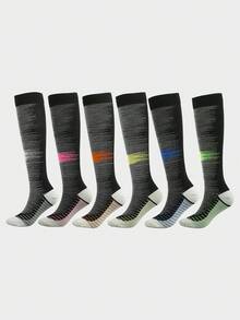 6/1 Pair Unisex Lightweight Compression Socks, Suitable For Running, Cycling, Hiking, And Long-Standing Occupations - Multicolor - View 8