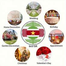 1 chiếc chuông gió kim loại hình cờ Suriname - Móc xoay 360°, in hai mặt, không cần điện, kích thước 24.99x24.99cm, trang trí sân vườn trong nhà/ngoài trời - Món quà hoàn hảo cho Ngày của Mẹ, Ngày của Cha, Ngày Độc lập, Ngày tri ân nhà giáo, trang trí theo chủ đề Suriname, kết cấu kim loại bền chắc, thiết kế phẳng 2D, kiểu móc xoay (giao ngẫu nhiên). - Nhiều màu - Xem 3