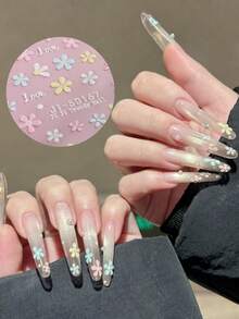 5-Petal Daisy Pattern (Macaron Flower, Water Drop Flower), Suitable For Manicure Design, Fresh And Cute, Paired With 3D Embossed Craft - Multicolor - View 5