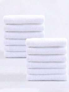 10pcs Reusable Microfiber Cleaning Cloths, Lint-Free White Towels For Kitchen, Car Detailing, And Bathroom Cleaning, Super Absorbent - Multiple Styles - View 4