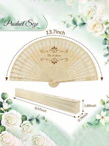 Customized Name/LOGO White Wedding Fan, Classic DIY Fan, High-Quality Customized Decoration, Personalized, Fashionable And Exquisite Customization, Personalized, Unique Gift For Her, Boyfriend, Girlfriend, Dad, Family, Mom - Multicolor - View 7