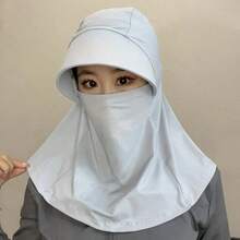 新款夏季女士防晒帽，集颈部防护、面部防护、骑行遮阳、防紫外线和面罩功能于一体 - 防曬面罩 - 查看 9