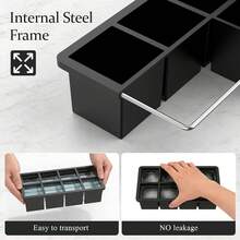 Lidded Ice Cube Tray - Large Silicone Ice Cube Mold, Fits In Freezer, Suitable For Whiskey, Cocktails, And Juice Large Cubes - Multicolor - View 5