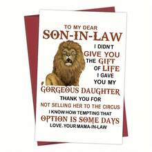 1pc "To My Dear Son-In-Law" Funny Birthday Card, Suitable Gift For Son-In-Law (Random Envelope Color) - To My Son-in-law - View 1