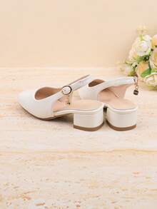 Hochzeitsparty Abendurlaub süß niedlich Blumenmädchen Mädchenschuhe geeignet für große mittlere kleine Mädchen Kinderschuhe Babyschuhe vielseitige kleine Schuhe Mädchenmode weißes formelles Kleid vier Jahreszeiten Feiertag High Heel dicker Absatz Schuhe formelles Kleid Mary Jane Prinzessinenschuhe geschlossene Zehenpartie französischer Stil Schuhe eleganter Riemen High Heel Schuhe Mädchenschuhe Sommer - Weiss - Übersicht 9