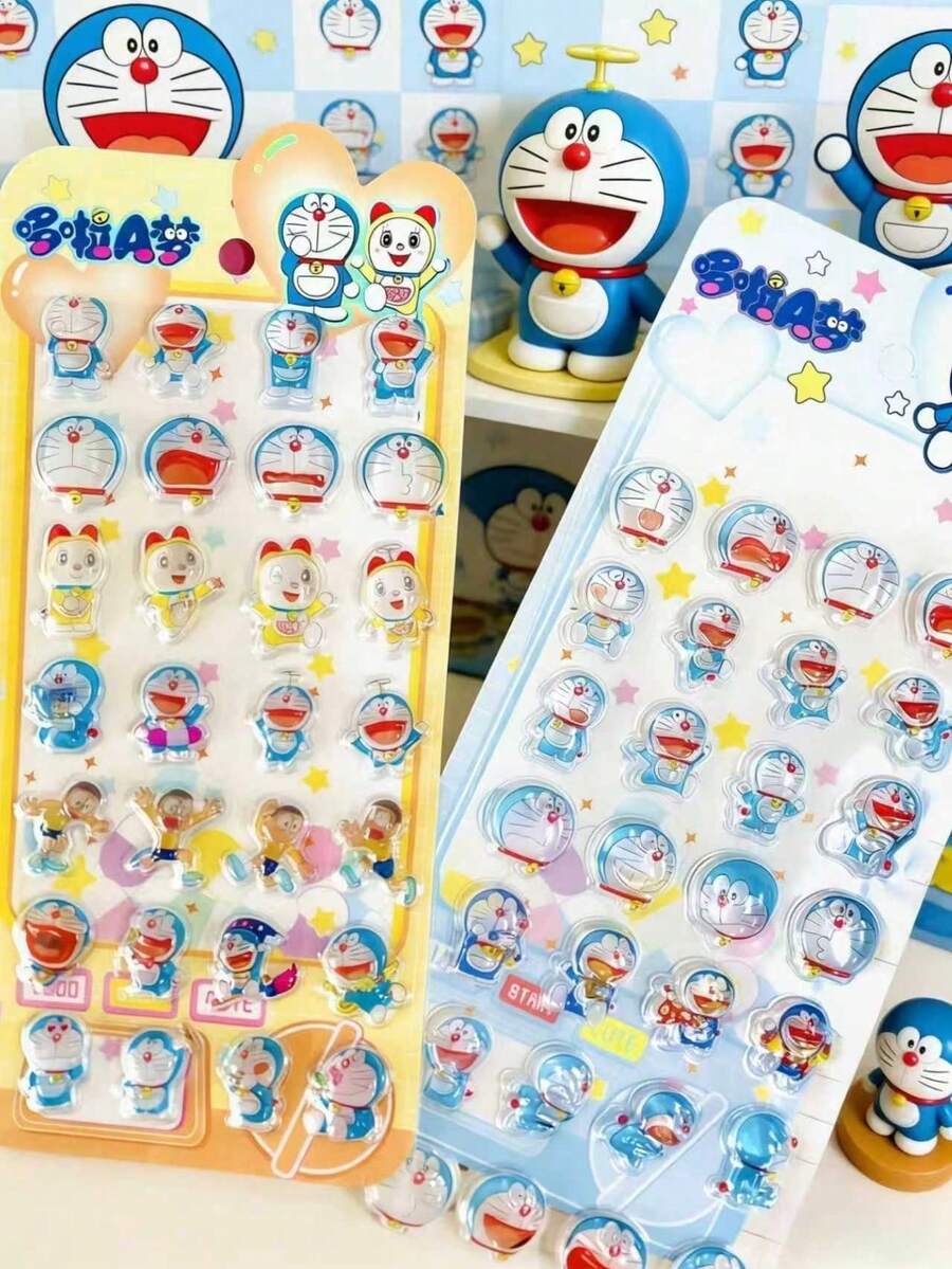 Premium 3D Crystal Stickers - Mixed Anime Character Stickers, Shiny Glossy Surface, Multi-Purpose Decorative Stickers Suitable For Bullet Journals, Albums, Phone Cases, School Supplies And Collectibles - Perfect For Anime Fans - Multicolor - View 1