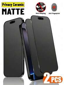 XINHONGYU 2片装磨砂隐私屏幕保护膜，兼容手机壳，全屏防指纹、防水、防震、防窥、防盗、防眩光，适用于 16E、16 Pro Max、16 Pro、16 Plus、16、15 Pro Max、14 Pro Max、13 Mini、12、11、XS Max、XR、8、8 Plus、7系列 - 2個 - 查看 43