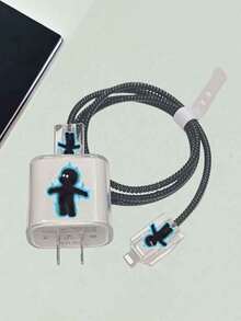 5pcs Flame Man TPU Charging Cable/Data Line Protector, Suitable Compatible With Apple 18W/20W Fast Charger Adapter Protective Case - Multicolor - View 6