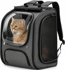 Cat Backpack Carrier, Large Space Cat Bubble Backpack, Breathable Cat Carrier, Shaded Dog Backpack Carrier, Ergonomic 3D Design For Travel, Hiking, Walk, Suitable For Shopping, Car, Vet, Gray - Green - View 11