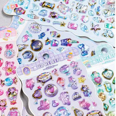 [Sản phẩm mới năm 2026] Hình dán nhựa Epoxy 3D nhiều màu sắc - Bộ sưu tập Ánh sao - Lấp lánh dưới ánh sáng - Chủ đề Đũa phép thuật - Chống thấm nước, có thể tái sử dụng, có thể dán lại, tự dính, nhựa chất lượng cao - Trang trí điện thoại thông minh, ốp điện thoại, máy tính xách tay, máy tính để bàn, máy tính bảng, văn phòng phẩm, sổ tay, nhật ký, sổ kế hoạch của bạn.