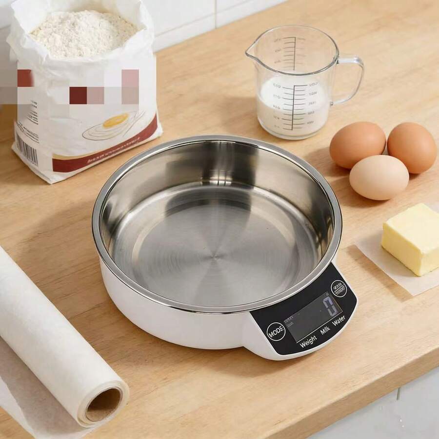 1个高精度厨房秤，带可拆卸碗，不锈钢液晶电子智能食品秤，小克烘焙秤，珠宝秤，咖啡秤，药材秤，厨房用品，厨房工具 - 銀 - 查看 1