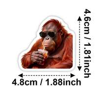 50 Peças Adesivos Engraçados de Macaco, Adesivos Estéticos de Vinil À Prova d'Água para Garrafas de Água, Laptops, Telefones, Skates, Bagagens, Decalques de Primatas Legais para Lembrancinhas de Festa, Artesanato DIY, Decoração de Quarto, Jornalismo, Scrapbooking, Presente para Amantes de Animais - 1 Set - Visão 7