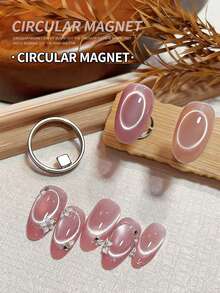 3D Round Magnetic Nail Stickers And Cat-Eye Magnetic Rings, Designed Specifically For Round Nails. Perfect For Nail Salons, DIY Enthusiasts, And Brides, As Well As For Valentine's Day And Christmas Gifts-An Easy-To-Use Magnetic Nail Design Kit. - Silver - View 7