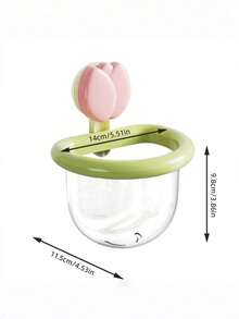 1pc Tulip Shaped Suction Cup Bathroom Storage Basket, Dopamine Cute Organizer Rack, Kitchen/Bathroom Jewelry & Cosmetic Storage, Plastic Countertop Sink Storage Box, Bathroom Sink Wall-Mounted Breathable Organizer Rack, Modern Style - Tulip - View 8