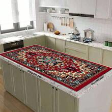 1pc Classic Persian Carpet Pattern Absorbent Drying Mat, Red And Blue-Green, Suitable For Dining Table, Coffee Machine, Multi-Purpose Drainage Pad, Home Gift, Desktop Decor - XYLSD-93 - View 8