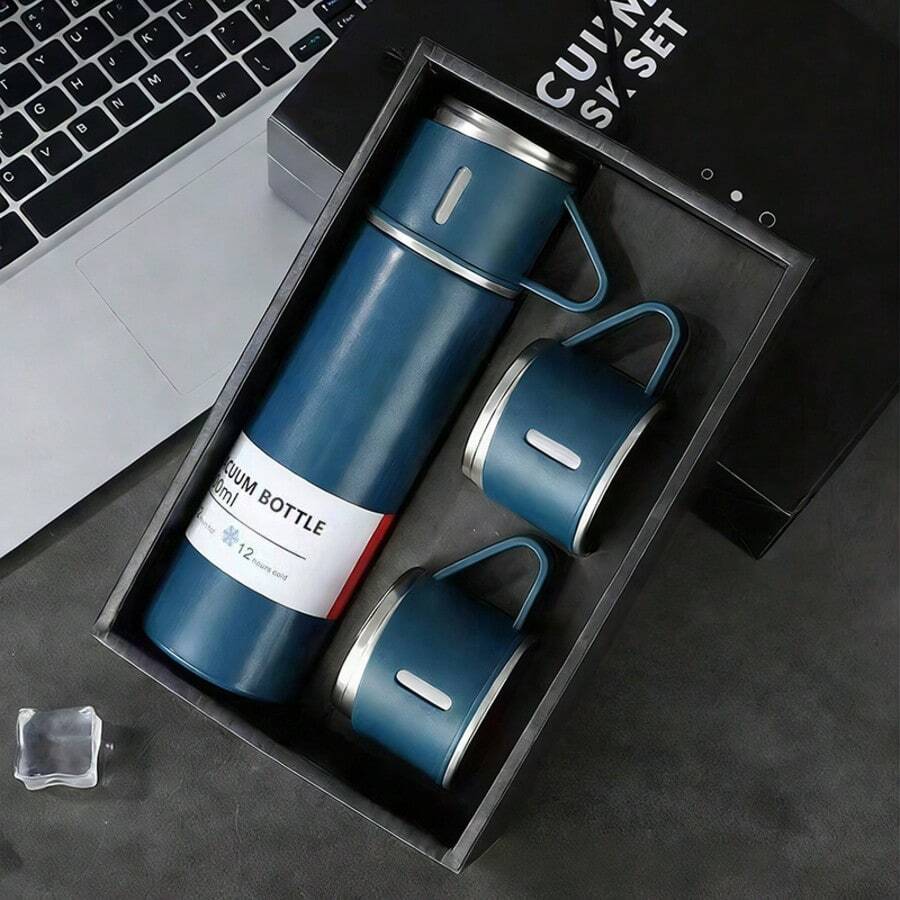 500ML Stainless Steel Vacuum Insulated Cup With Gift Mug, Non-Slip Handle, 304 Stainless Steel, Reusable For Tea & Cold Hot Drinks